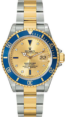 Rolex Submariner Series Submariner Date Two-Tone Steel with Diamonds and Sapphires Mens Wristwatch 16613CDD Rolex Submariner Series Submariner Date Two-Tone Steel with Diamonds and Sapphires Mens Wristwatch 16613CDD