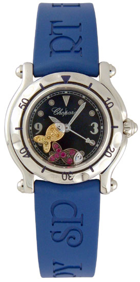 Chopard Happy Beach Series Jeweled Fish Steel Mini Ladies Quartz Watch 278923-402 in Blue Chopard Happy Beach Series Jeweled Fish Steel Mini Ladies Quartz Watch 278923-402 in Blue