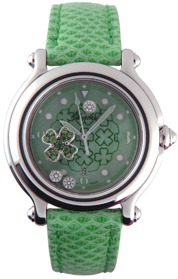 Chopard Happy Sport Series Good Luck Clover Diamond Emerald Unisex Watch 278428 in Green Chopard Happy Sport Series Good Luck Clover Diamond Emerald Unisex Watch 278428 in Green
