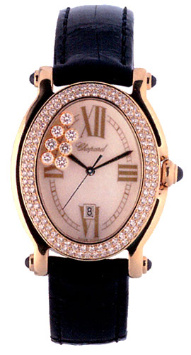 Chopard Happy Sport Series 18kt Yellow Gold Black Ladies Diamond Watch 277012-23 Chopard Happy Sport Series 18kt Yellow Gold Black Ladies Diamond Watch 277012-23