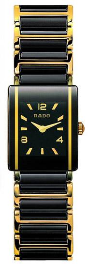Rado Integral Series Black Ceramic with 18kt Yellow Gold Quartz Mini Ladies Watch R20383192 Rado Integral Series Black Ceramic with 18kt Yellow Gold Quartz Mini Ladies Watch R20383192