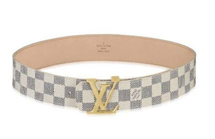 Louis Vuitton Damier Cowskin Leather with Gold Hardware Belt Louis Vuitton Damier Cowskin Leather with Gold Hardware Belt