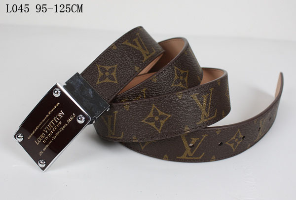 Louis Vuitton Monogram Belt Silver Hardware L045 Louis Vuitton Monogram Belt Silver Hardware L045