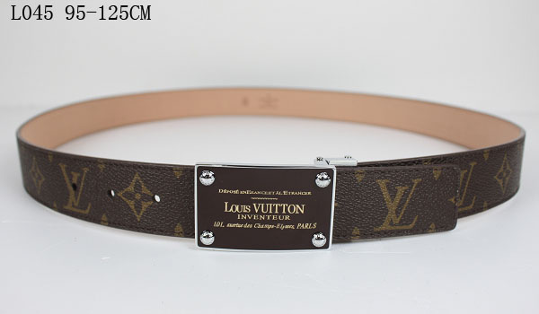 Louis Vuitton Monogram Belt Silver Hardware L045 Louis Vuitton Monogram Belt Silver Hardware L045