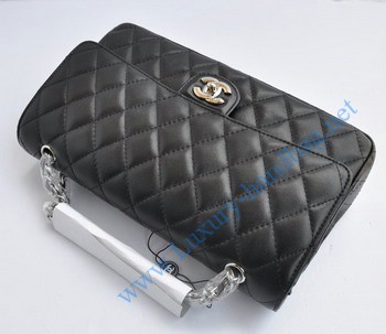 Chanel Marble 2.55 Double Flap Handbag 1113 Black with Silver Chain Chanel Marble 2.55 Double Flap Handbag 1113 Black with Silver Chain