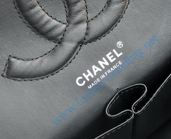 Chanel Marble 2.55 Double Flap Handbag 1113 Black with Silver Chain Chanel Marble 2.55 Double Flap Handbag 1113 Black with Silver Chain