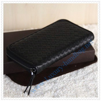 Bottega Venetal Lambskin Leather wallet black Bottega Venetal Lambskin Leather wallet black
