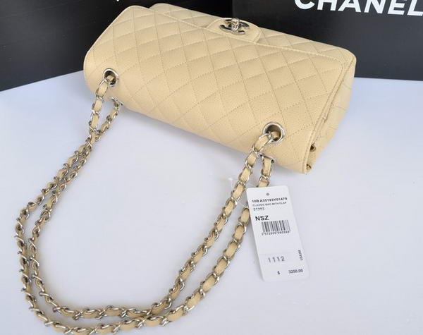 Chanel A1112 2.55 Series Flap Bag Original Caviar Leather Apricot Chanel A1112 2.55 Series Flap Bag Original Caviar Leather Apricot