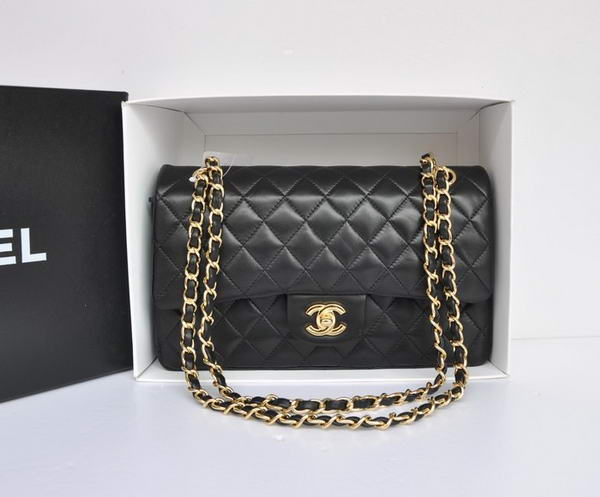 Chanel A1112 2.55 Series Flap Bag Original Leather Black Gold Chanel A1112 2.55 Series Flap Bag Original Leather Black Gold