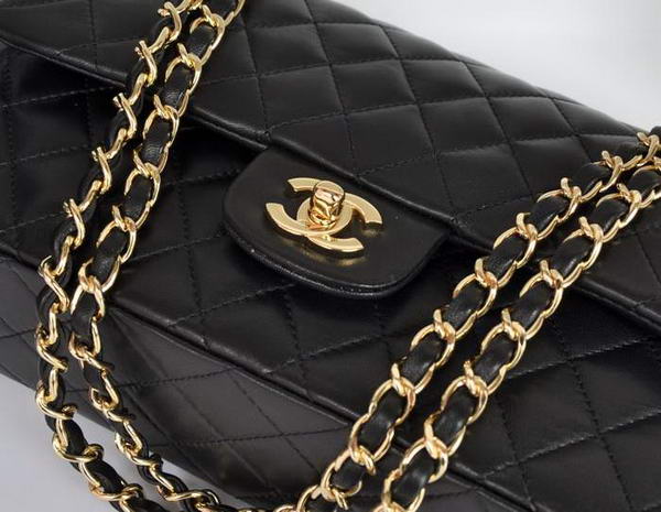 Chanel A1112 2.55 Series Flap Bag Original Leather Black Gold Chanel A1112 2.55 Series Flap Bag Original Leather Black Gold