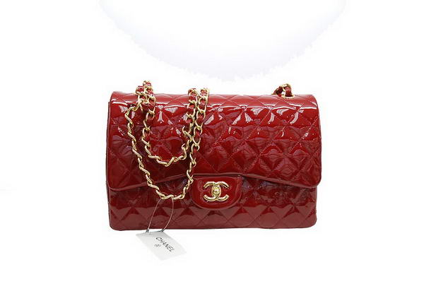 Hot Style Chanel Jumbo Double Flaps Bag Red Original Patent Leather A36097 gold Hot Style Chanel Jumbo Double Flaps Bag Red Original Patent Leather A36097 gold