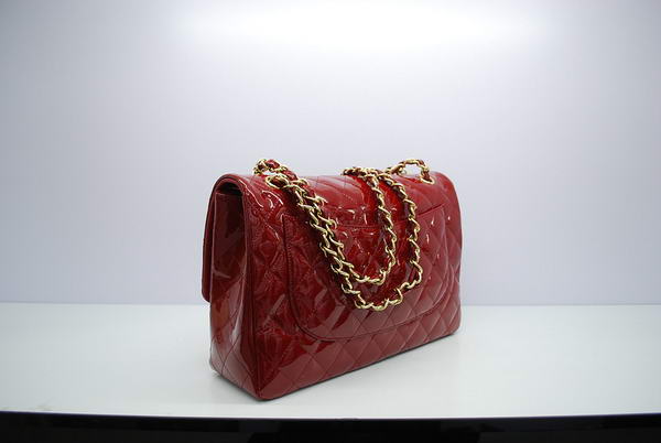Hot Style Chanel Jumbo Double Flaps Bag Red Original Patent Leather A36097 gold Hot Style Chanel Jumbo Double Flaps Bag Red Original Patent Leather A36097 gold