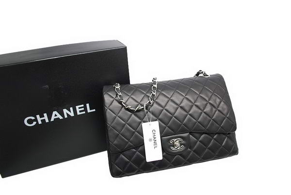 Top Quality Chanel Maxi Double Flaps Bag Black Original Lambskin Leather A36098 Silver Top Quality Chanel Maxi Double Flaps Bag Black Original Lambskin Leather A36098 Silver