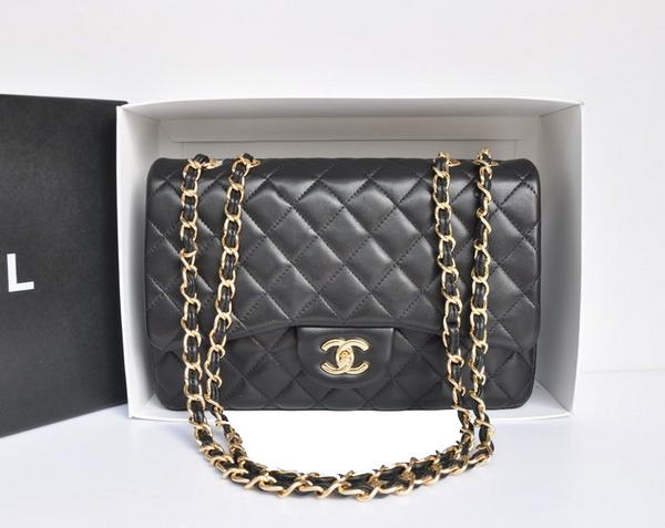 Chanel Original Leather Flap Bag A28600 Black Golden Chanel Original Leather Flap Bag A28600 Black Golden