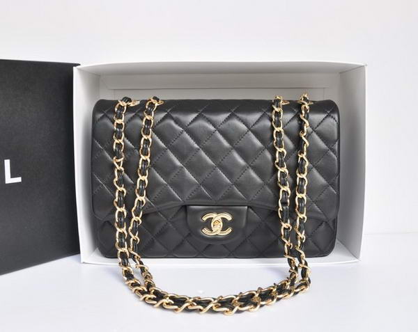 Chanel Original Leather Flap Bag A28600 Black Golden Chanel Original Leather Flap Bag A28600 Black Golden