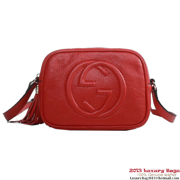 Gucci 308364 A7M0G 6523 Soho Red Leather Disco Bag Gucci 308364 A7M0G 6523 Soho Red Leather Disco Bag