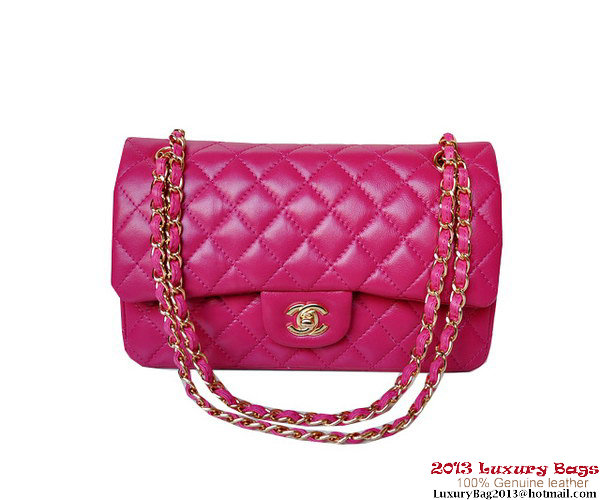 Chanel A01112 Classic Flap Bag Plum Sheepskin Gold Chanel A01112 Classic Flap Bag Plum Sheepskin Gold