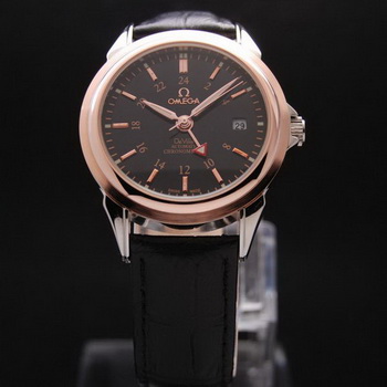 OMEGA DE VILLE Automatic Chronometer Red Gold on Black Leather Strap OM77213 OMEGA DE VILLE Automatic Chronometer Red Gold on Black Leather Strap OM77213