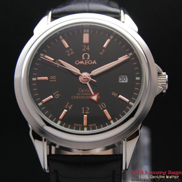 OMEGA DE VILLE Automatic Chronometer Steel on Black Leather Strap OM77205 OMEGA DE VILLE Automatic Chronometer Steel on Black Leather Strap OM77205