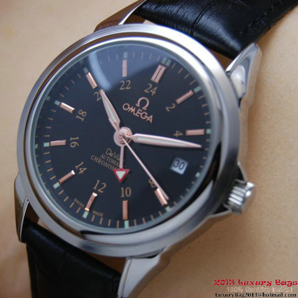OMEGA DE VILLE Automatic Chronometer Steel on Black Leather Strap OM77205 OMEGA DE VILLE Automatic Chronometer Steel on Black Leather Strap OM77205