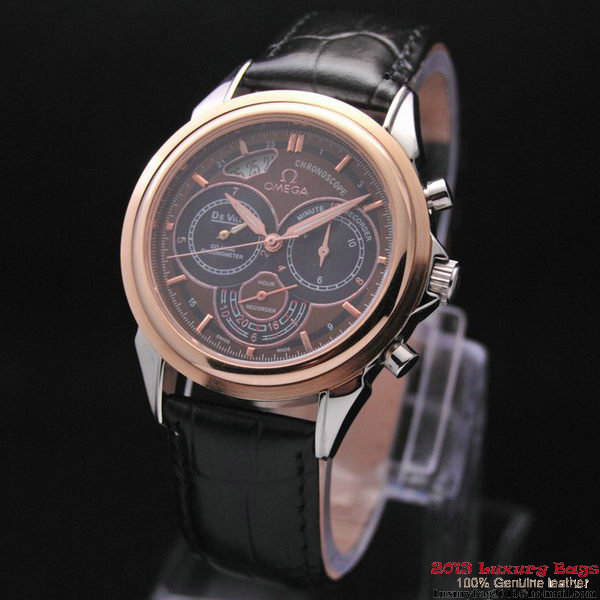 OMEGA DE VILLE CO-AXIAL CHRONOSCOPE Red Gold on Black Leather Strap OM77421 OMEGA DE VILLE CO-AXIAL CHRONOSCOPE Red Gold on Black Leather Strap OM77421