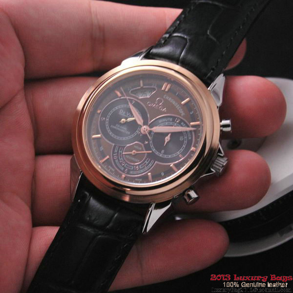 OMEGA DE VILLE CO-AXIAL CHRONOSCOPE Red Gold on Black Leather Strap OM77421 OMEGA DE VILLE CO-AXIAL CHRONOSCOPE Red Gold on Black Leather Strap OM77421