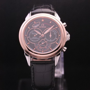 OMEGA DE VILLE CO-AXIAL CHRONOSCOPE Red Gold on Black Leather Strap OM77423 OMEGA DE VILLE CO-AXIAL CHRONOSCOPE Red Gold on Black Leather Strap OM77423