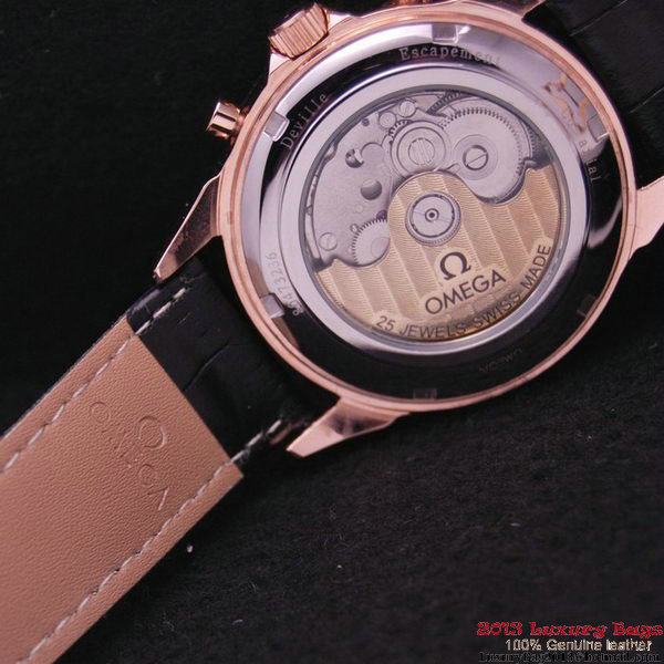 OMEGA DE VILLE CO-AXIAL CHRONOSCOPE Red Gold on Black Leather Strap OM77427 OMEGA DE VILLE CO-AXIAL CHRONOSCOPE Red Gold on Black Leather Strap OM77427