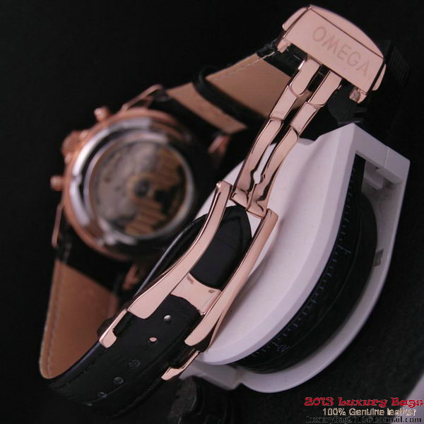 OMEGA DE VILLE CO-AXIAL CHRONOSCOPE Red Gold on Black Leather Strap OM77427 OMEGA DE VILLE CO-AXIAL CHRONOSCOPE Red Gold on Black Leather Strap OM77427