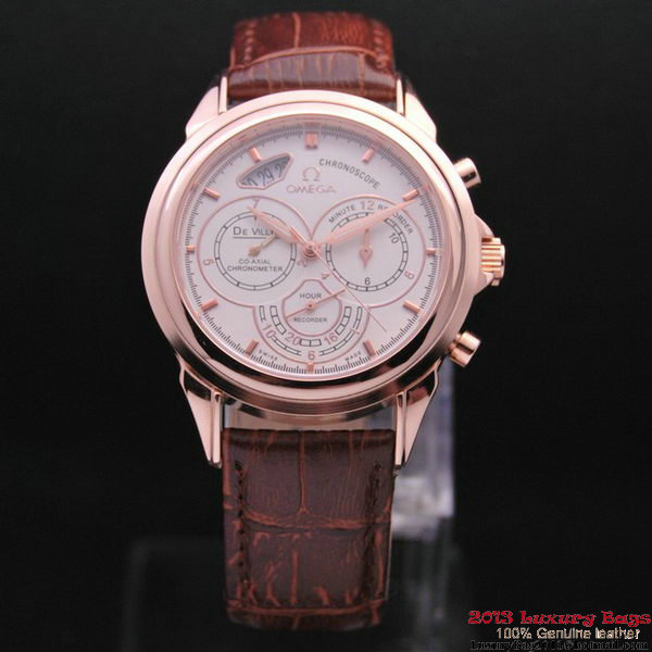 OMEGA DE VILLE CO-AXIAL CHRONOSCOPE Red Gold on Brown Leather Strap OM77424 OMEGA DE VILLE CO-AXIAL CHRONOSCOPE Red Gold on Brown Leather Strap OM77424