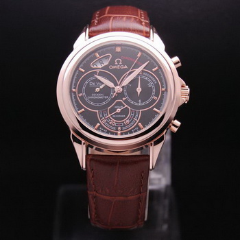 OMEGA DE VILLE CO-AXIAL CHRONOSCOPE Red Gold on Brown Leather Strap OM77426 OMEGA DE VILLE CO-AXIAL CHRONOSCOPE Red Gold on Brown Leather Strap OM77426