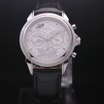 OMEGA DE VILLE CO-AXIAL CHRONOSCOPE Steel on Black Leather Strap OM77402 OMEGA DE VILLE CO-AXIAL CHRONOSCOPE Steel on Black Leather Strap OM77402