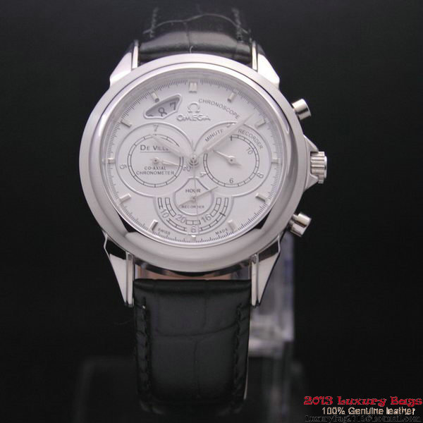 OMEGA DE VILLE CO-AXIAL CHRONOSCOPE Steel on Black Leather Strap OM77402 OMEGA DE VILLE CO-AXIAL CHRONOSCOPE Steel on Black Leather Strap OM77402