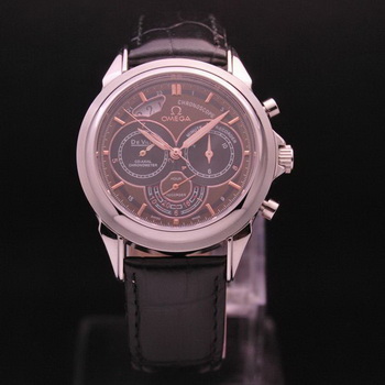 OMEGA DE VILLE CO-AXIAL CHRONOSCOPE Steel on Black Leather Strap OM77405 OMEGA DE VILLE CO-AXIAL CHRONOSCOPE Steel on Black Leather Strap OM77405