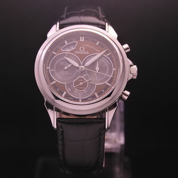 OMEGA DE VILLE CO-AXIAL CHRONOSCOPE Steel on Black Leather Strap OM77407 OMEGA DE VILLE CO-AXIAL CHRONOSCOPE Steel on Black Leather Strap OM77407