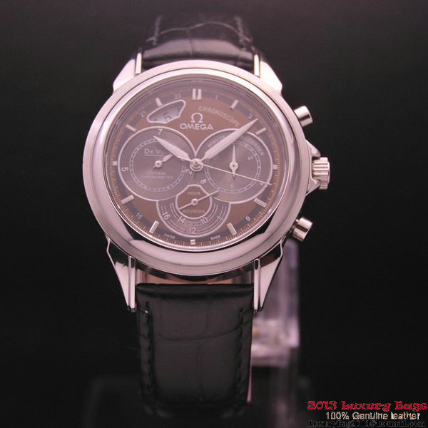 OMEGA DE VILLE CO-AXIAL CHRONOSCOPE Steel on Black Leather Strap OM77407 OMEGA DE VILLE CO-AXIAL CHRONOSCOPE Steel on Black Leather Strap OM77407