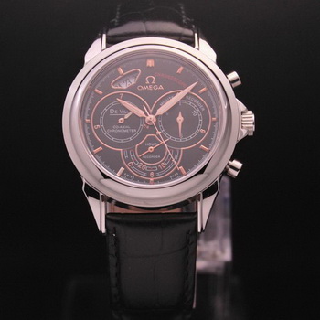 OMEGA DE VILLE CO-AXIAL CHRONOSCOPE Steel on Black Leather Strap OM77409 OMEGA DE VILLE CO-AXIAL CHRONOSCOPE Steel on Black Leather Strap OM77409