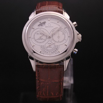 OMEGA DE VILLE CO-AXIAL CHRONOSCOPE Steel on Brown Leather Strap OM77401 OMEGA DE VILLE CO-AXIAL CHRONOSCOPE Steel on Brown Leather Strap OM77401