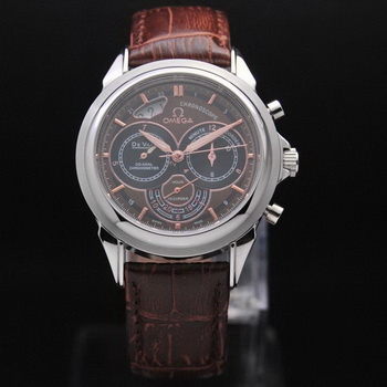OMEGA DE VILLE CO-AXIAL CHRONOSCOPE Steel on Brown Leather Strap OM77404 OMEGA DE VILLE CO-AXIAL CHRONOSCOPE Steel on Brown Leather Strap OM77404