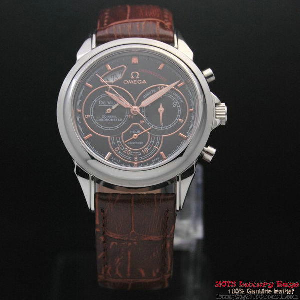 OMEGA DE VILLE CO-AXIAL CHRONOSCOPE Steel on Brown Leather Strap OM77408 OMEGA DE VILLE CO-AXIAL CHRONOSCOPE Steel on Brown Leather Strap OM77408