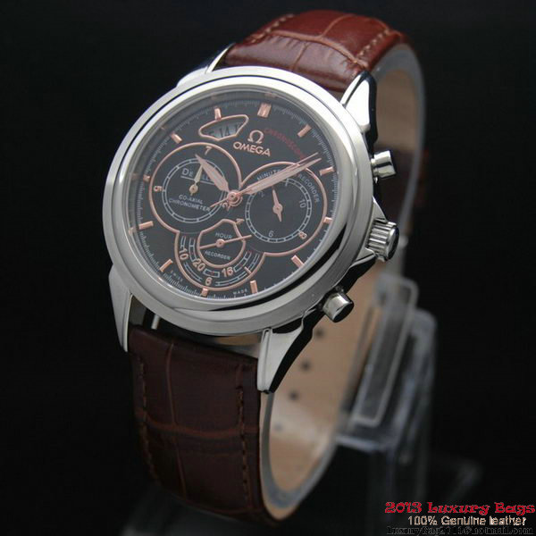 OMEGA DE VILLE CO-AXIAL CHRONOSCOPE Steel on Brown Leather Strap OM77408 OMEGA DE VILLE CO-AXIAL CHRONOSCOPE Steel on Brown Leather Strap OM77408