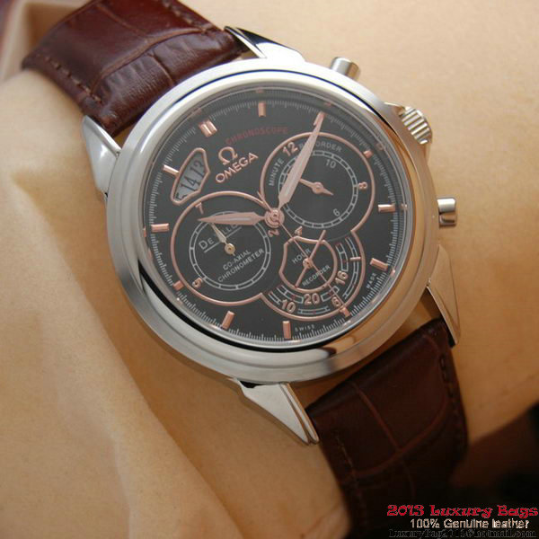 OMEGA DE VILLE CO-AXIAL CHRONOSCOPE Steel on Brown Leather Strap OM77408 OMEGA DE VILLE CO-AXIAL CHRONOSCOPE Steel on Brown Leather Strap OM77408