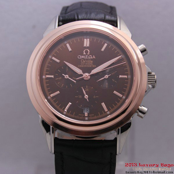 OMEGA DE VILLE CO-AXIAL Chronometer Red Gold on Black Leather Strap OM77510 OMEGA DE VILLE CO-AXIAL Chronometer Red Gold on Black Leather Strap OM77510