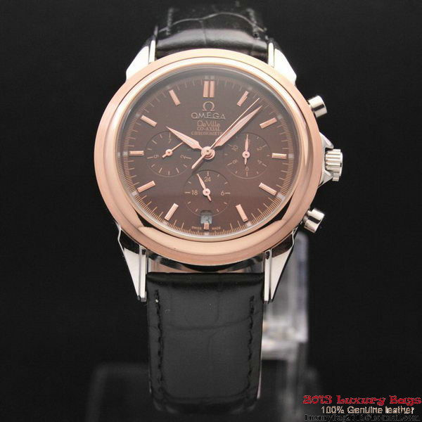 OMEGA DE VILLE CO-AXIAL Chronometer Red Gold on Black Leather Strap OM77510 OMEGA DE VILLE CO-AXIAL Chronometer Red Gold on Black Leather Strap OM77510