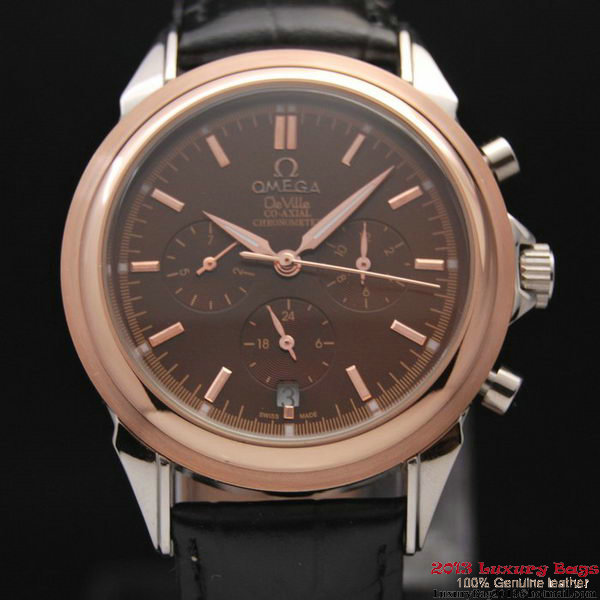 OMEGA DE VILLE CO-AXIAL Chronometer Red Gold on Black Leather Strap OM77510 OMEGA DE VILLE CO-AXIAL Chronometer Red Gold on Black Leather Strap OM77510