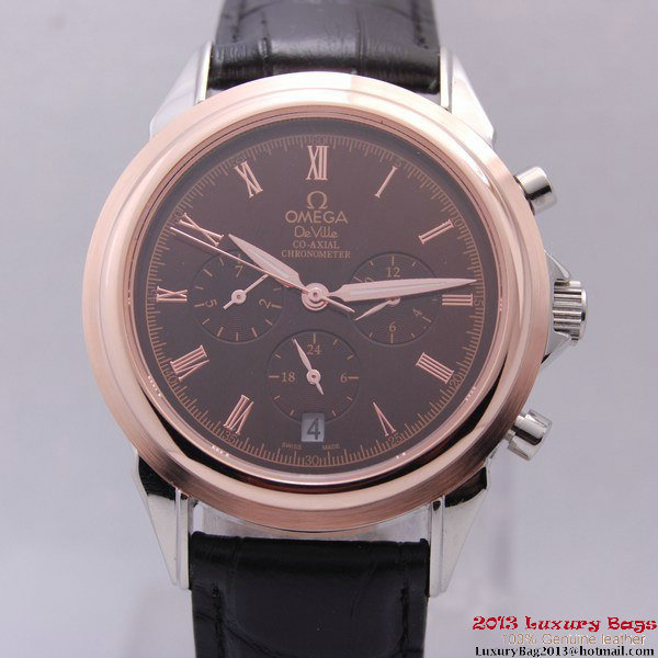 OMEGA DE VILLE CO-AXIAL Chronometer Red Gold on Black Leather Strap OM77512 OMEGA DE VILLE CO-AXIAL Chronometer Red Gold on Black Leather Strap OM77512