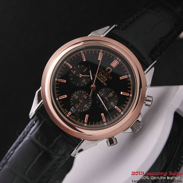 OMEGA DE VILLE CO-AXIAL Chronometer Red Gold on Black Leather Strap OM77512 OMEGA DE VILLE CO-AXIAL Chronometer Red Gold on Black Leather Strap OM77512