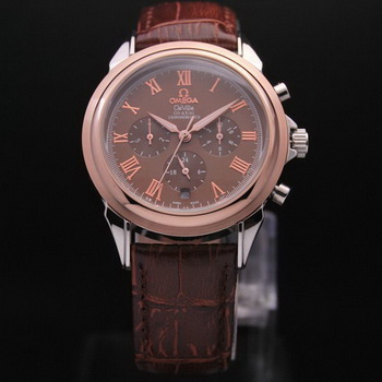 OMEGA DE VILLE CO-AXIAL Chronometer Red Gold on Brown Leather Strap OM77503 OMEGA DE VILLE CO-AXIAL Chronometer Red Gold on Brown Leather Strap OM77503