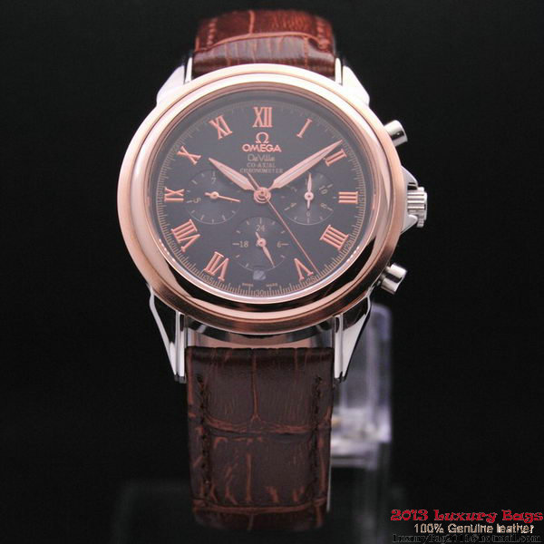 OMEGA DE VILLE CO-AXIAL Chronometer Red Gold on Brown Leather Strap OM77505 OMEGA DE VILLE CO-AXIAL Chronometer Red Gold on Brown Leather Strap OM77505