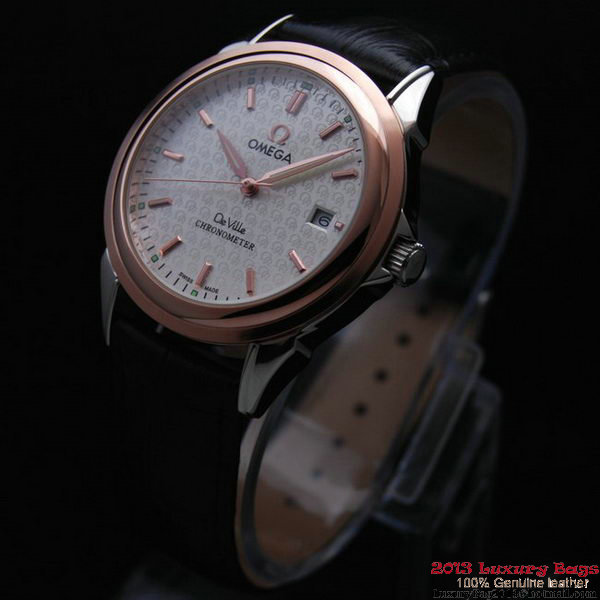 OMEGA DE VILLE Chronometer Red Gold on Black Leather Strap OM77314 OMEGA DE VILLE Chronometer Red Gold on Black Leather Strap OM77314